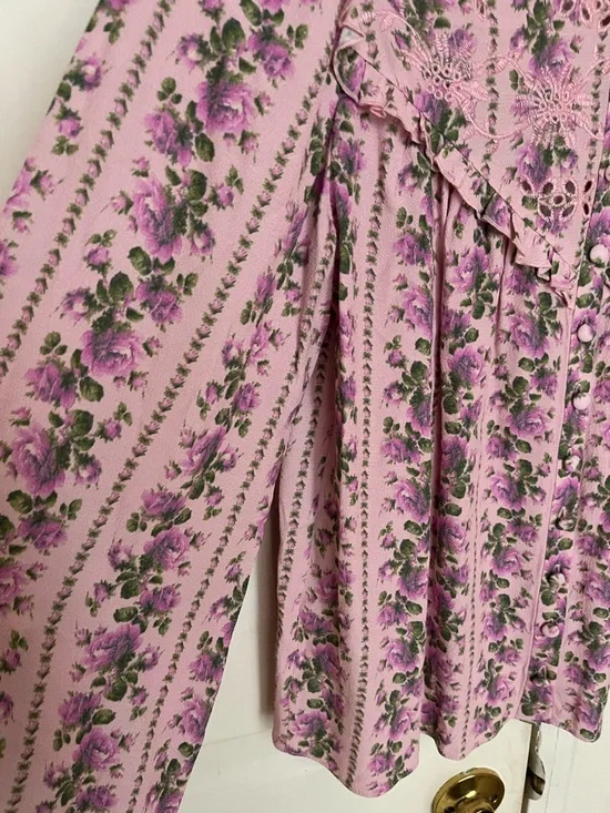 LoveShackFancy Sanderson Pink Floral Blouse - Picture 6 of 12